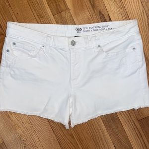 GAP white denim shorts for women.